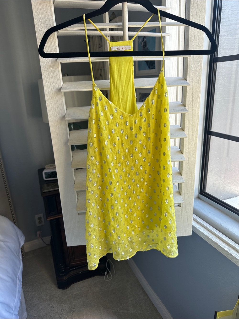 Ella Moss Yellow and Silver Spaghetti-Strap Camisole